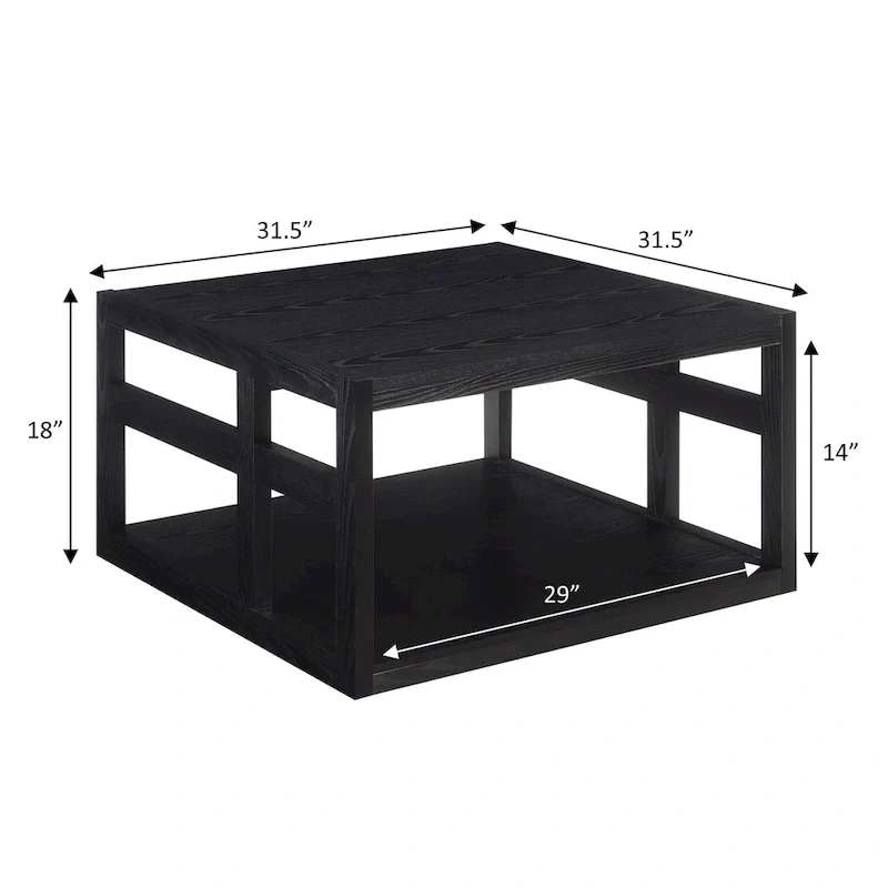 Convenience Concepts Monterey Square Coffee Table with Shelf