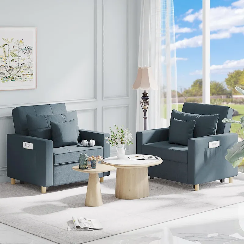 AECOJOY Adjustable Sleeper Chair Bed 3-in-1 Convertible Futon Sofa