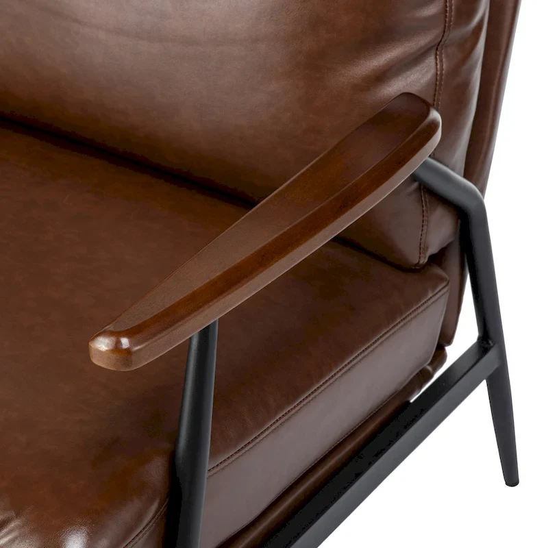 28W Mid-century Modern Soft PU Leather Accent Armchair - 28 W x 31 D x 30.75 H