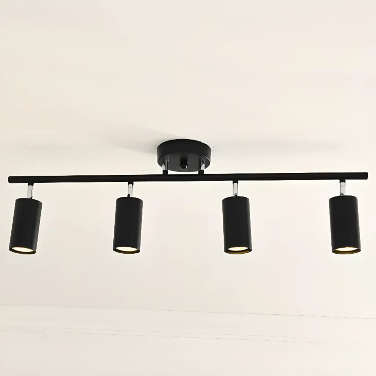 Modern Cylinder Semi-Flush Mount Metal Track Light