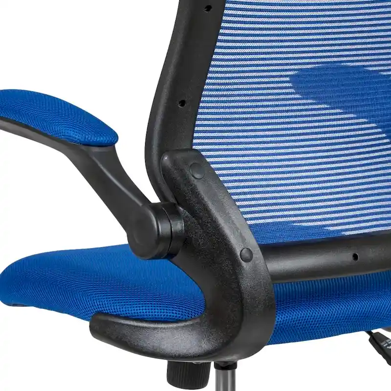 Mid-Back Mesh Ergonomic Drafting Chair with Foot Ring and Flip-Up Arms