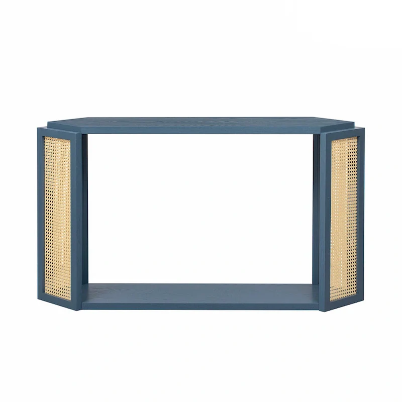 53 Arrow Console Table with Woven Rattan