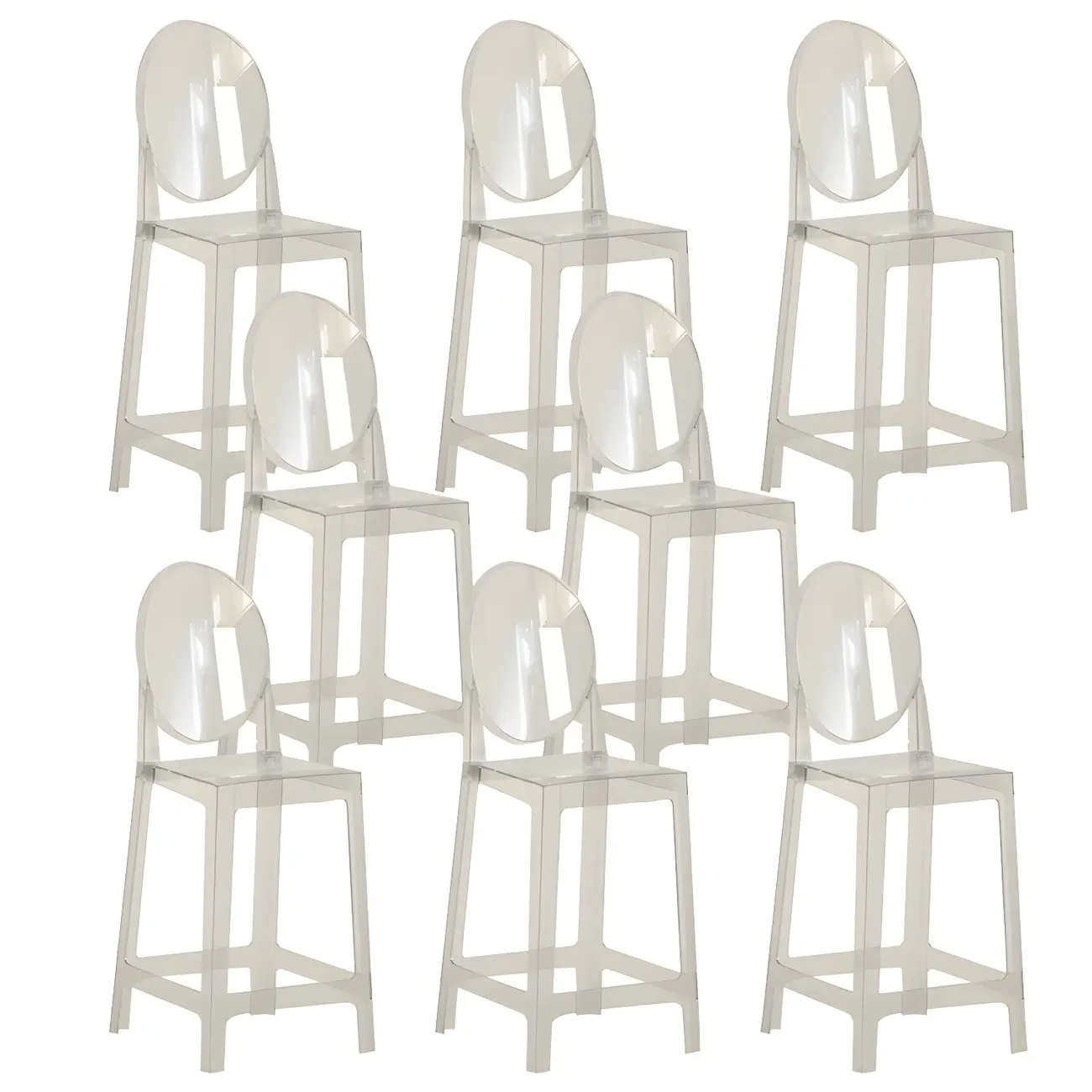 Modern Acrylic Smooth Elegant Circular Backrest Bar Stool