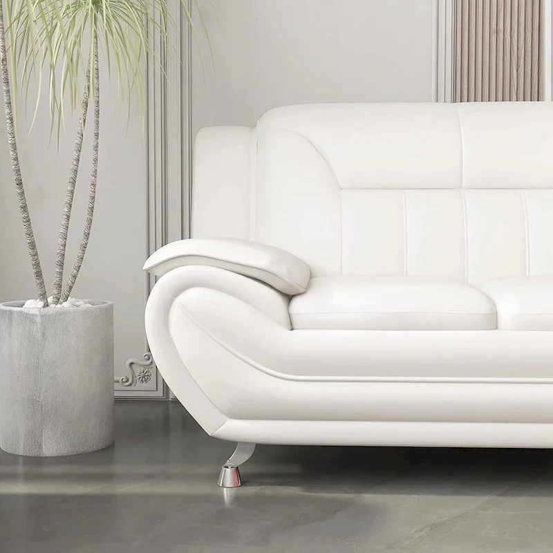 Michael Segura Bonded Leather Upholstered Loveseat