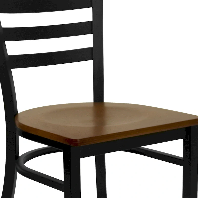 Ladder Back Metal Restaurant Chair - 16.5W x 17D x 32.25H - 16.5W x 17D x 32.25H