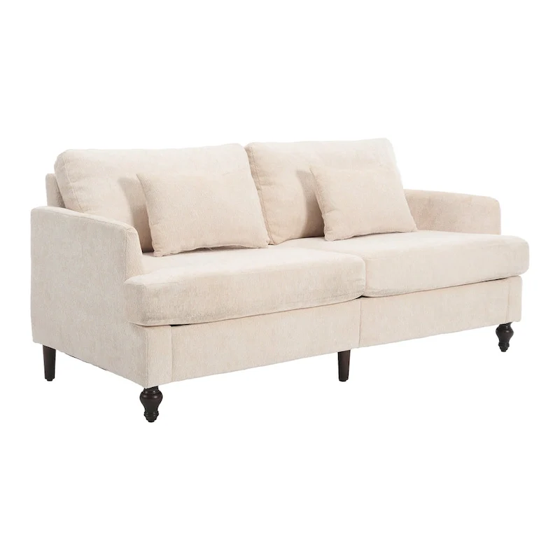 Modern chenille Fabric Loveseat,2-Seat Upholstered Loveseat Sofa Modern Couch
