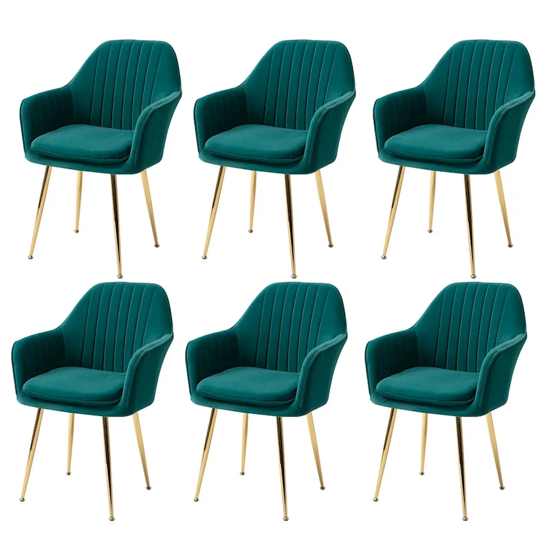 AVAWING Upholstered Dining Chair (Set of 6) Velvet Accent Arm Chair