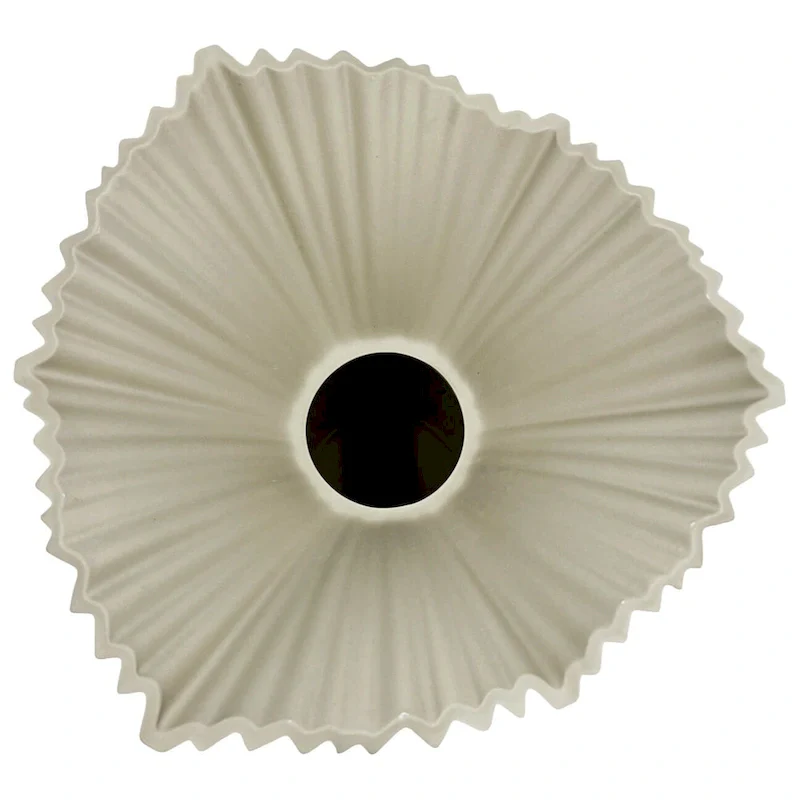 11 Inch Tall Modern Beige Ceramic Vase