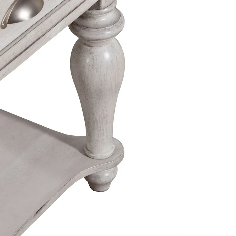 Ocean Isle Antique White & Weathered Pine 3-Piece Cocktail Table Set