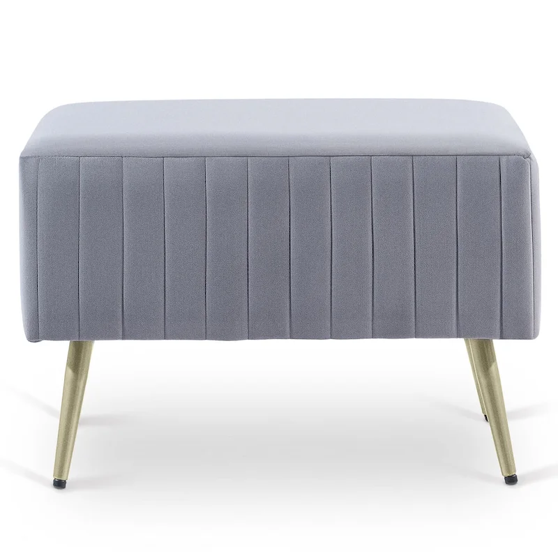 24 Modern Upholstered Entryway Bench with Padded Velvet Seat