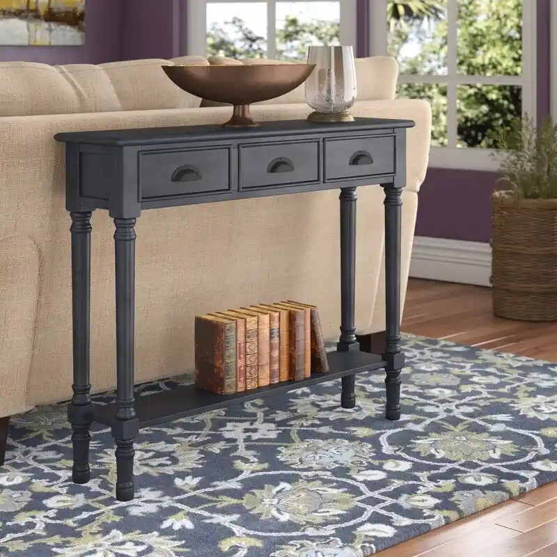 Wood 3-drawer Console Hallway Table