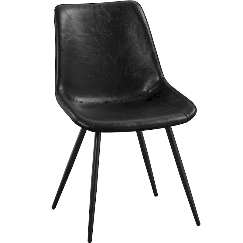 Faux Leather Dining Chairs With Metal Legs
