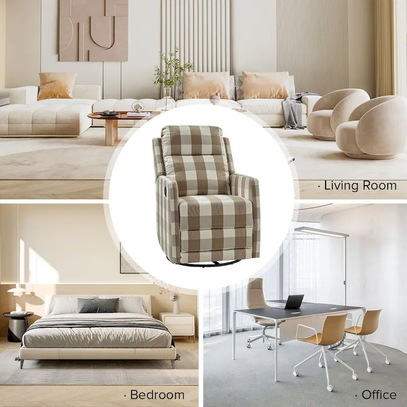 Diana Modern Polyester 360-degree Swivel Rocker Recliner Set of 2 by HULALA HOME