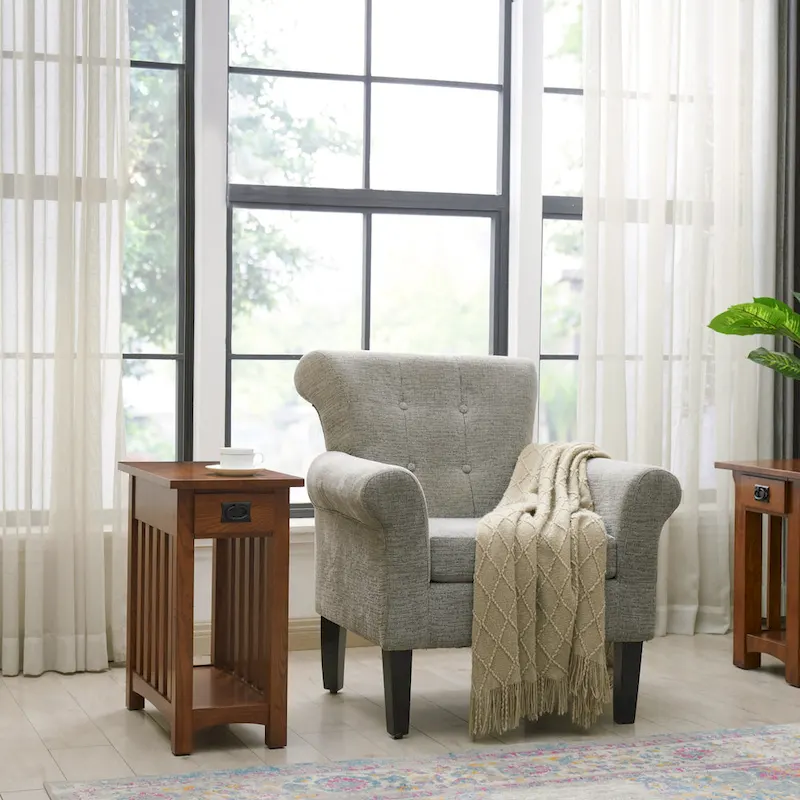 Impeccable Transitional 1 Drawer End Table