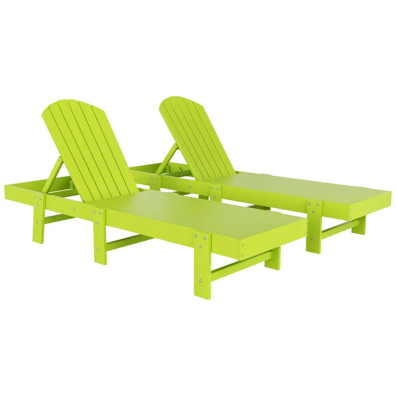 Polytrends Altura Armless Poly Eco-Friendly All Weather Reclining Chaise Lounge (Set of 2)