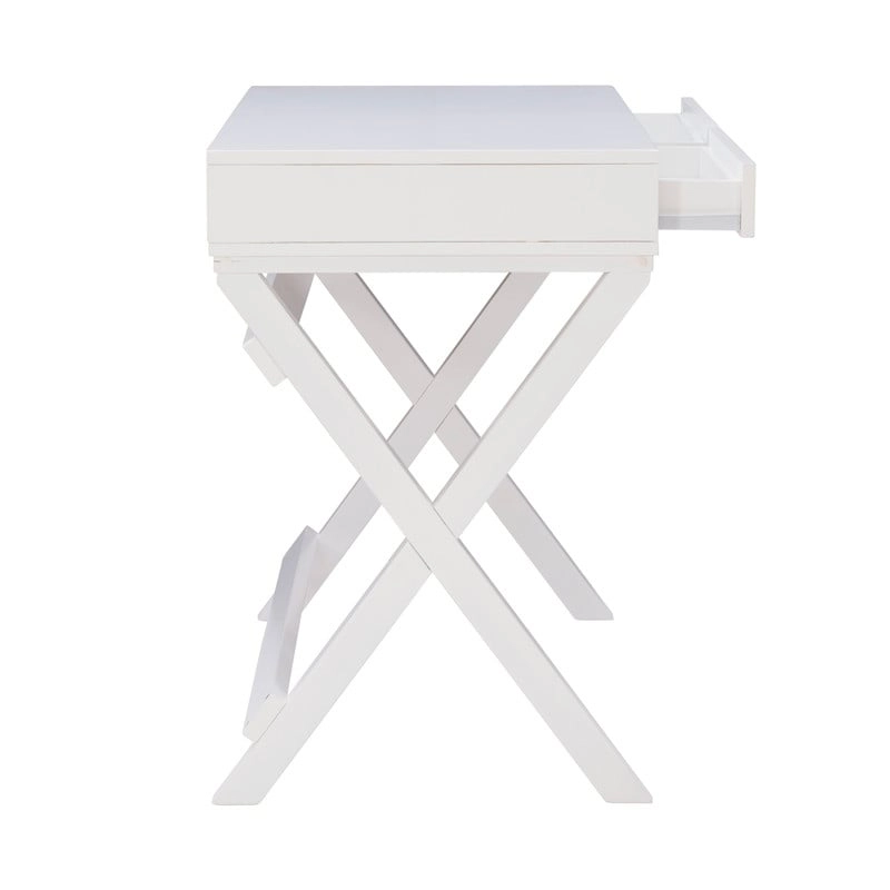 Poppy White X-base Writing Desk