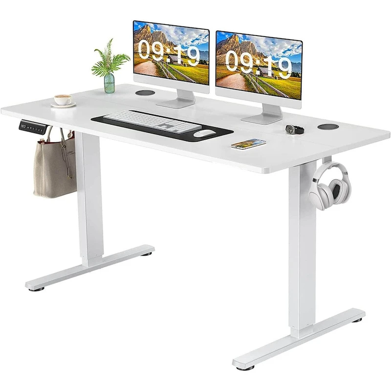 Electric Height Adjustable Standing Desk,Sit to Stand Ergonomic Computer Desk,Black,55 x 24