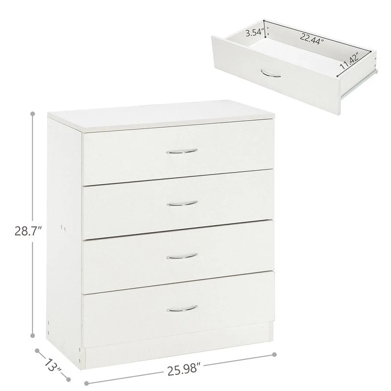 Wood 4-Drawer Chest of Drawers