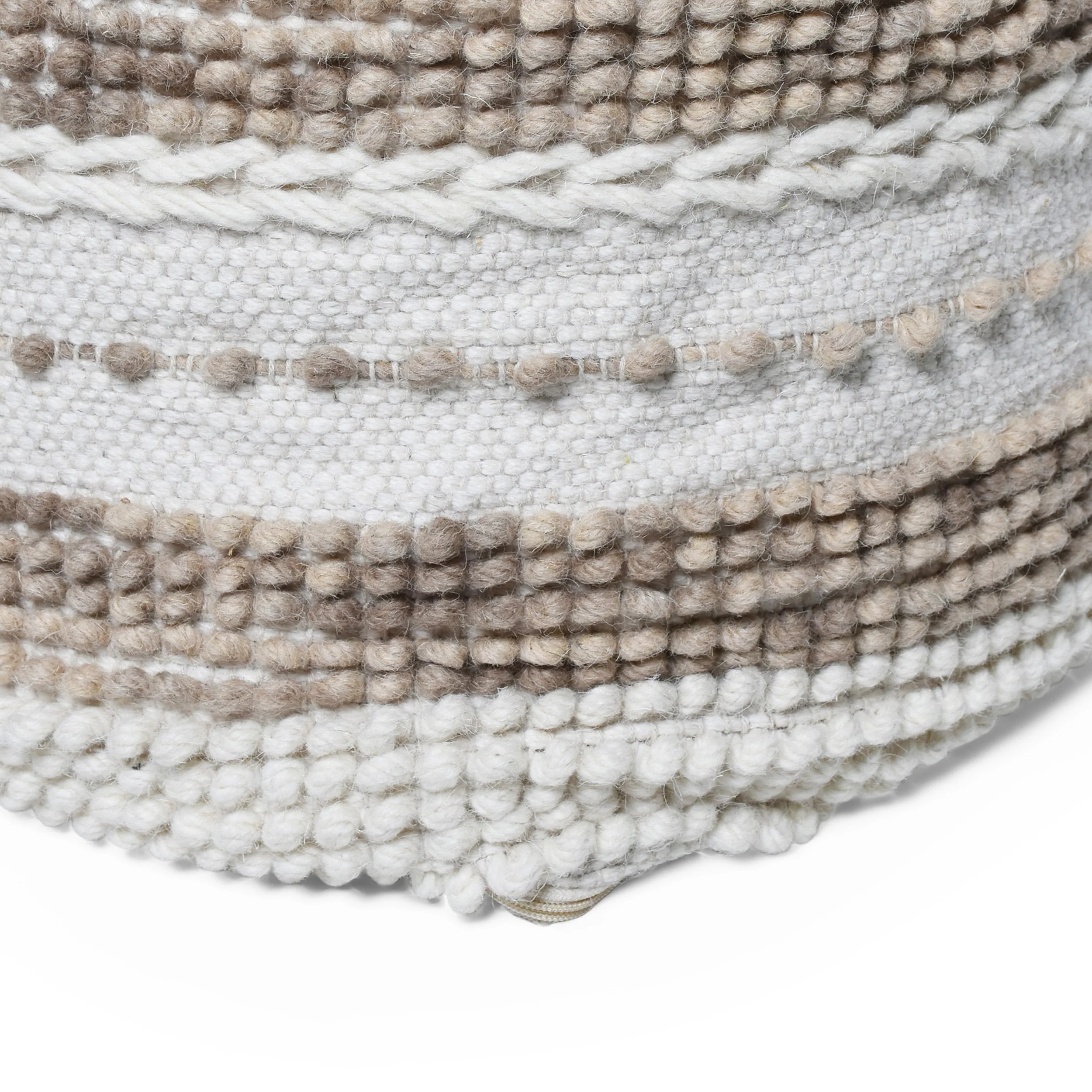 Contemporary Handcrafted Fabric Cube Pouf - NH573513