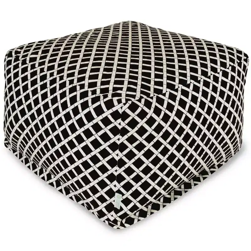 Majestic Home Goods,Ottoman Pouf Bamboo Burnt