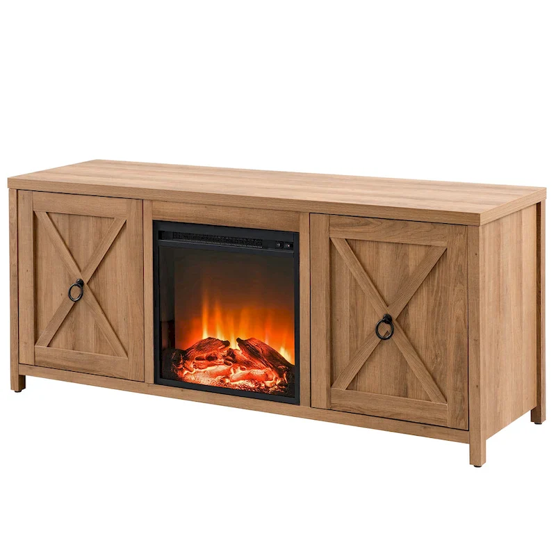 Granger 58  TV Stand with Log Fireplace Insert
