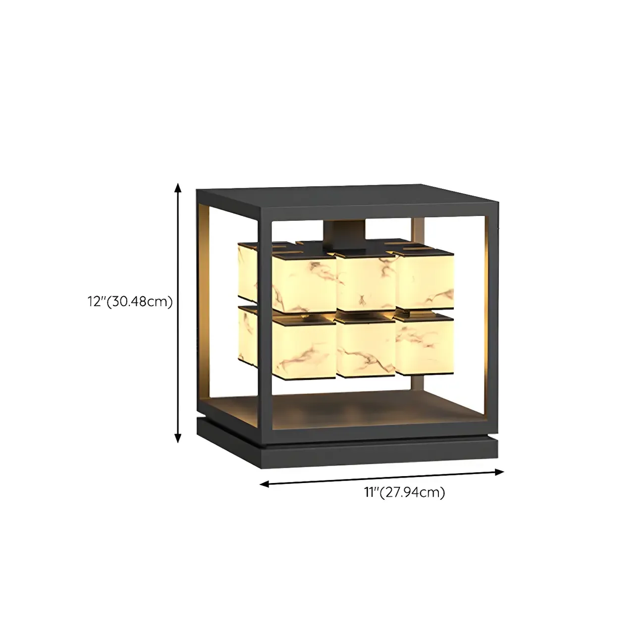Modish Open Frame Layered Illuminant Post Cap Light