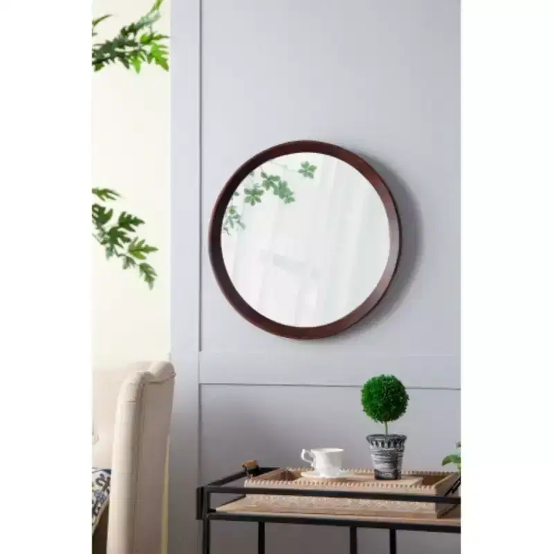 20x1.5Transitional Decor Style Mango Wood Wall Mirror Wall Decor with Frame of Solid Mango Wood for Bathroom