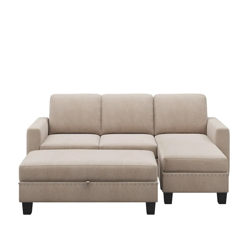 L-Shaped Reversible Modular Sectional Couch,Upholstered Sectional Sofa