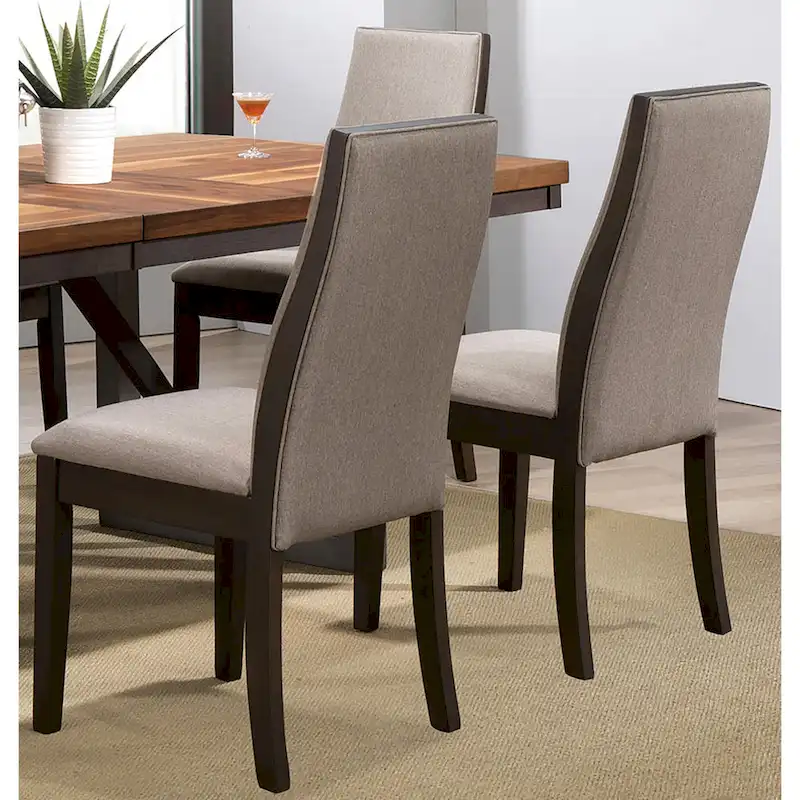 Mid-Century Modern Industrial Wooden Block Design Dining Set