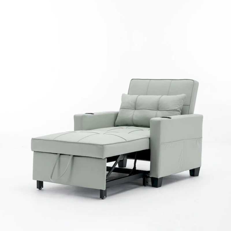 Futon Chair Bed Convertible Chair 3-in-1 Pull Out Sleeper Chair Beds with USB Ports