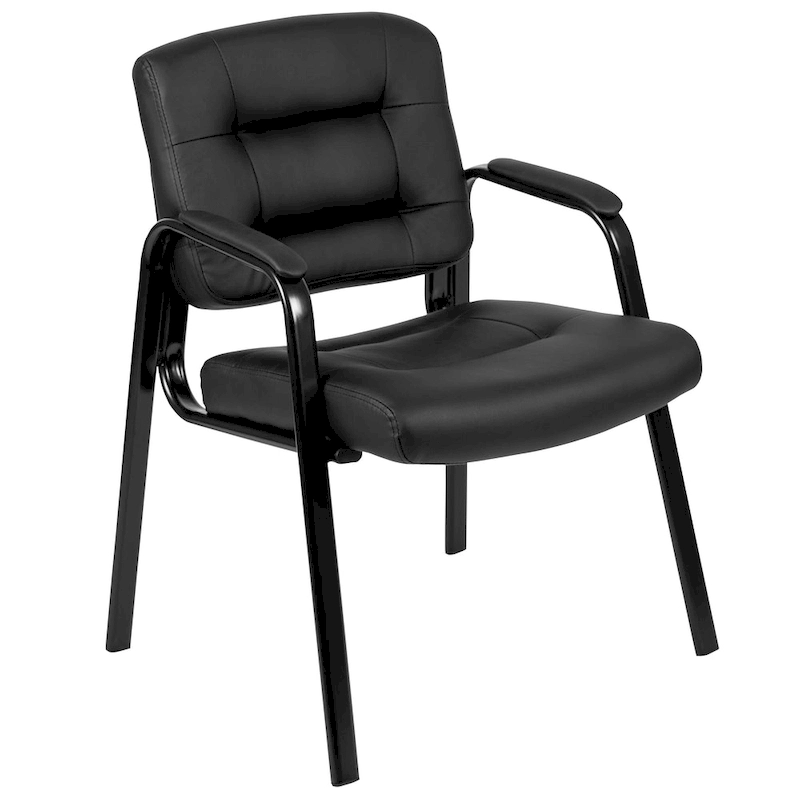 Upholstered Tufted Executive Reception Chair - Black