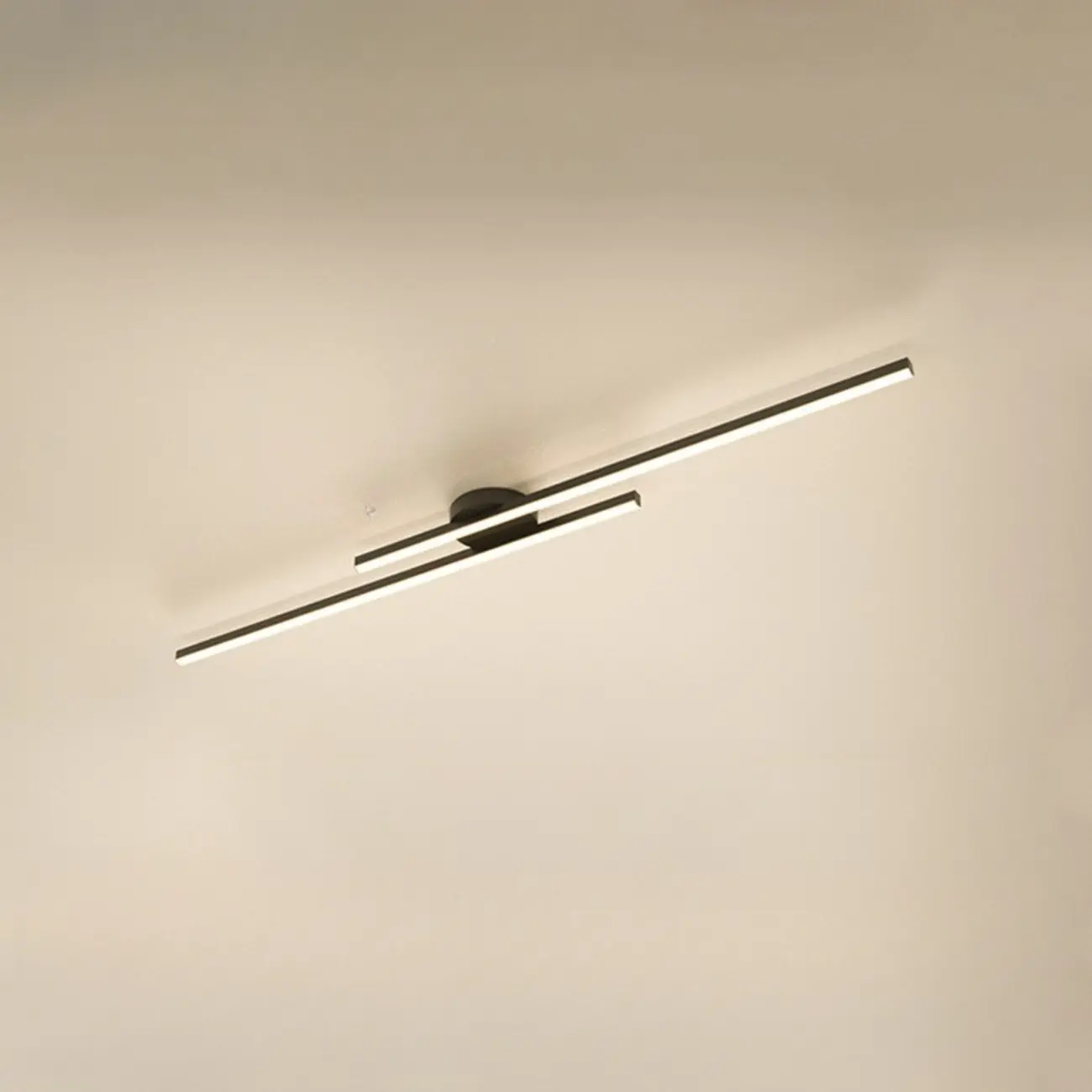 2-Light Linear LED Semi Flush Ceiling Light for Living Room