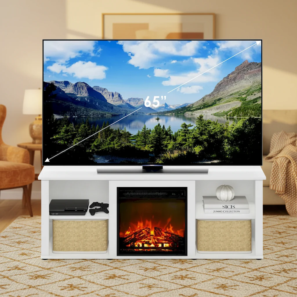 60 Inch TV Stand with Fireplace