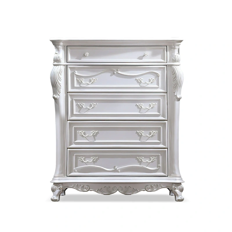 Furniture of America Eugene Traditional Solid Wood Chest with Felt-lined Top Drawer and Cedarwood-lined Drawer