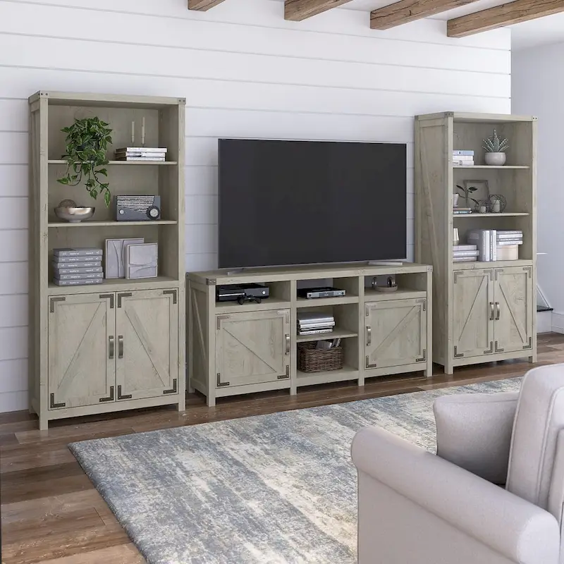 Cottage Grove TV Stand for 70 Inch TV with Bookcases by Bush Furniture