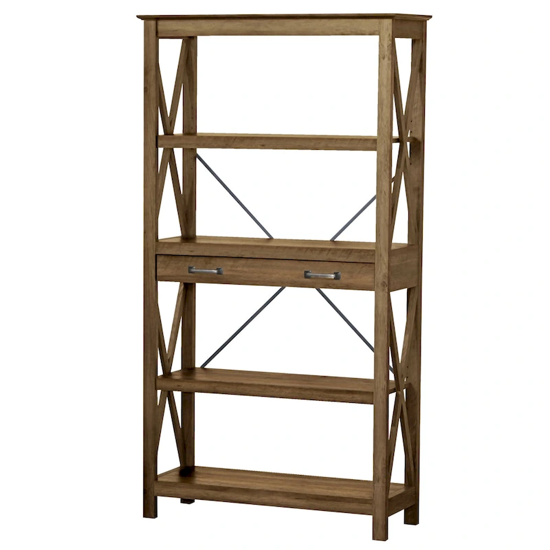 Saint Birch Honduras Transitional Four-Shelf Bookcase