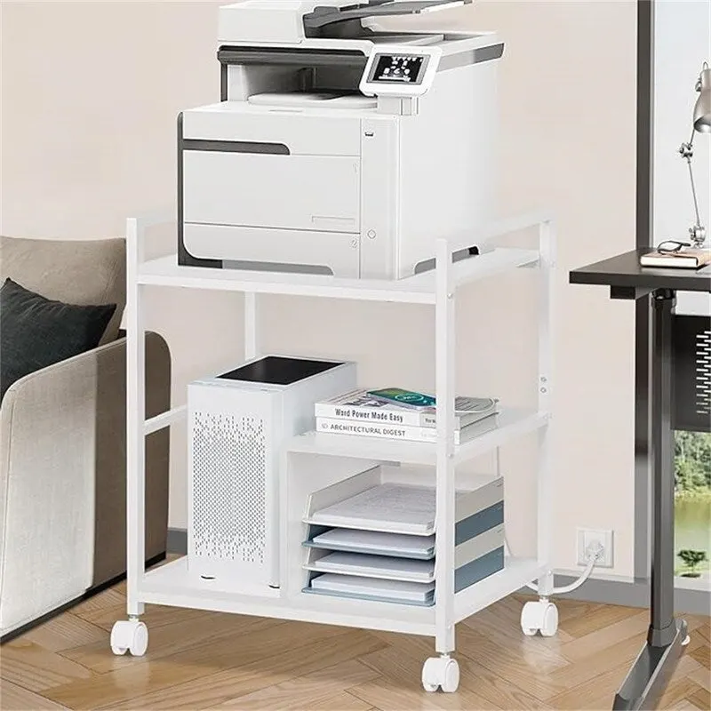 3-Tier Printer Stand with Charging Station and USB Ports (24D x 18.62W x 30.86H)