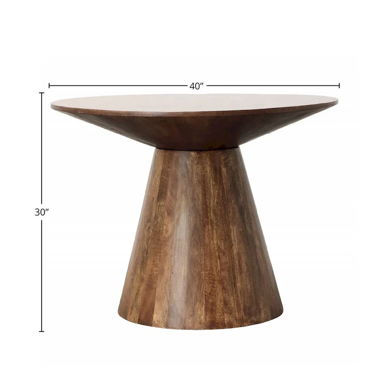 Chelsea 40 Wide Mango Wood Dining Table, Medium Brown