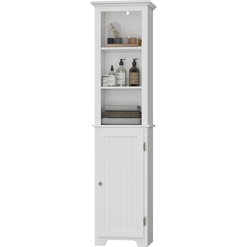 UTEX 64  Freestanding Storage Cabinet, Bathroom Tall Cabinet with Doors and Shelves, Free Standing Linen Tower