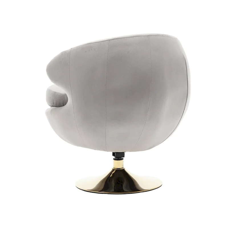 HOMEFUN Velvet 360 Degree Swivel Right Cuddle Barrel Accent Chairs