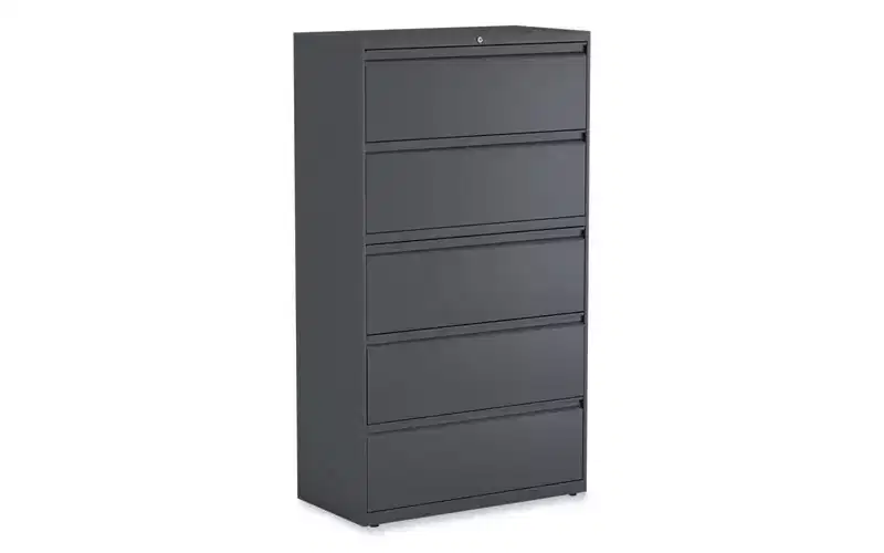 Alera Lateral File, 5 Legal/Letter/A4/A5-Size File Drawers, Charcoal, 36 x 18.63 x 67.63