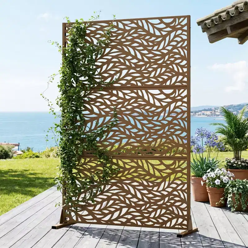 Dovelina Outdoor Metal Privacy Screen Freestanding Fence Panels Decorative Trellis for Garden Deck Yard - 59 x 30/60, 72 x 35/47/70/94