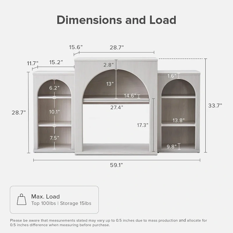 Mopio Blake Electric Fireplace Mantel TV Stand