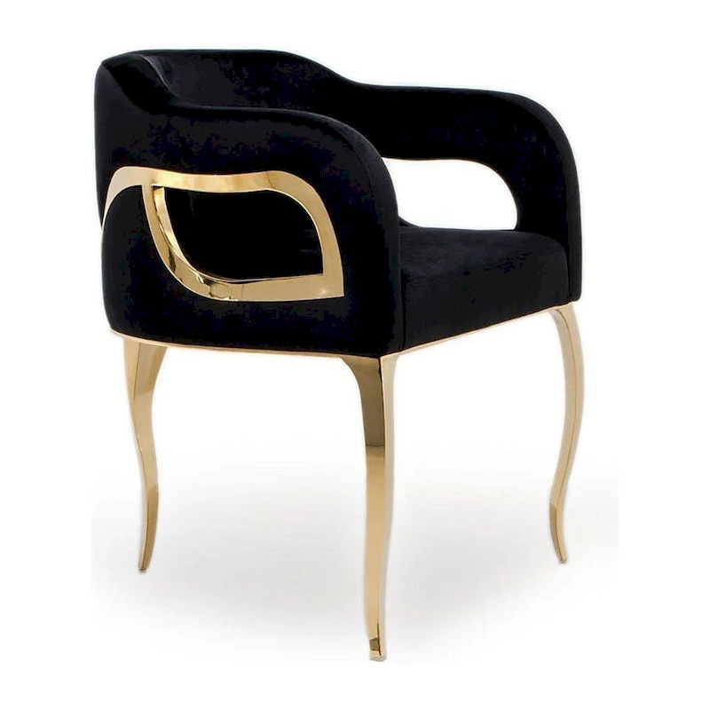 Caprice Titanium Gold Stainless Steel Dining Chair