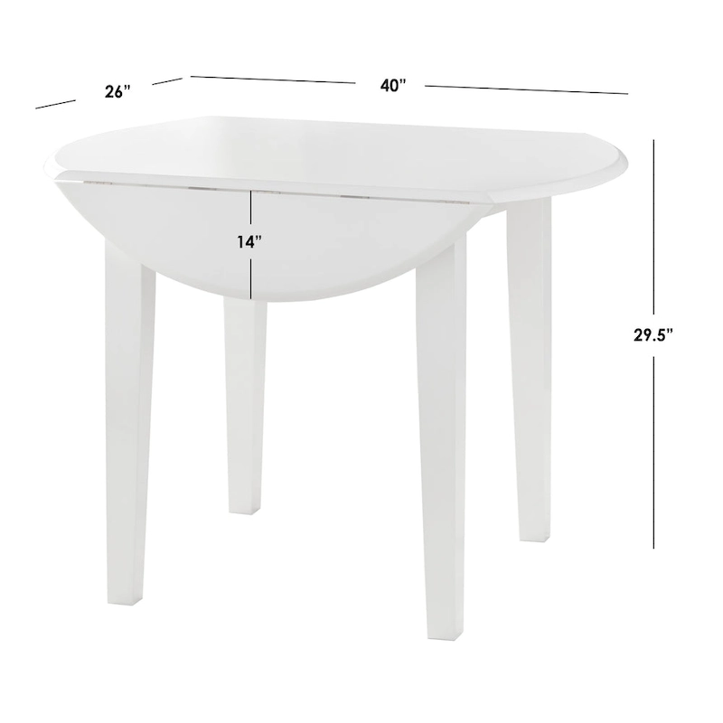 Simple Living Rollo Solid Wood Drop Leaf Dining Table