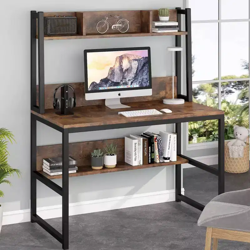LITTLE TREE 42" Computer Desk Brown/Black