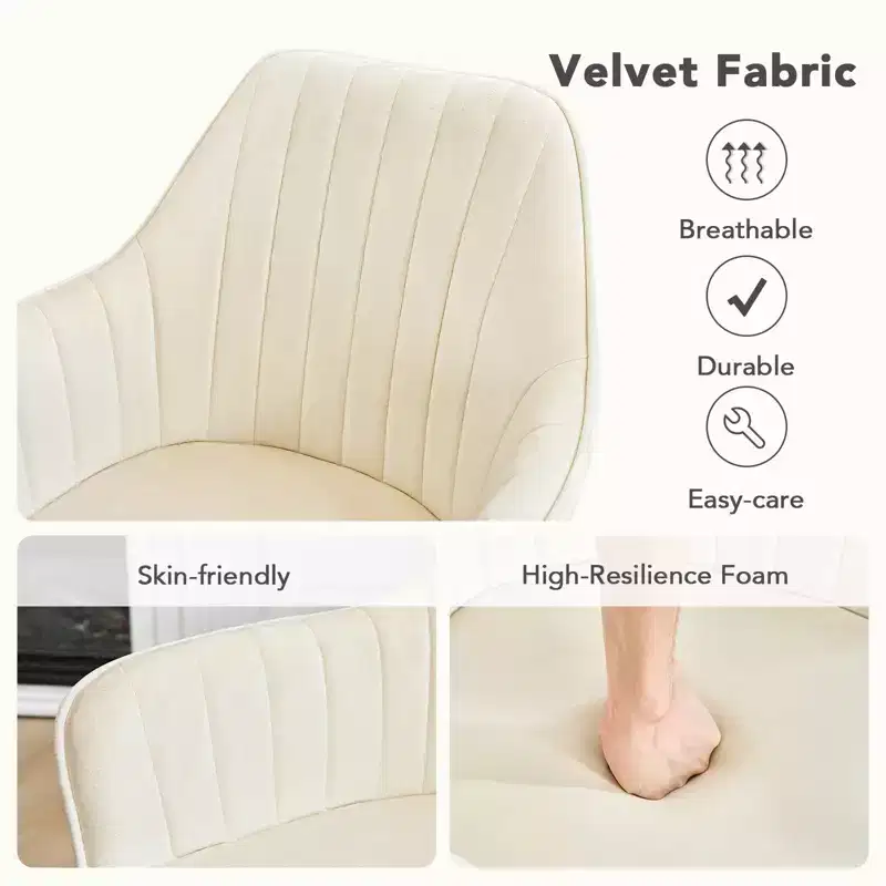 Furniliving 2-Pcs Mid Century Dining Chairs Upholstered Dining Room Chairs With Armrest