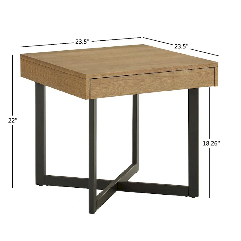 Eldersley Wood Finish End Table with One Drawer by