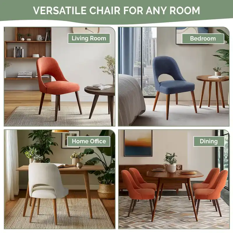 INK+IVY Nola Upholstered Dining Side Chairs with Cutout Back design (Set of 2)