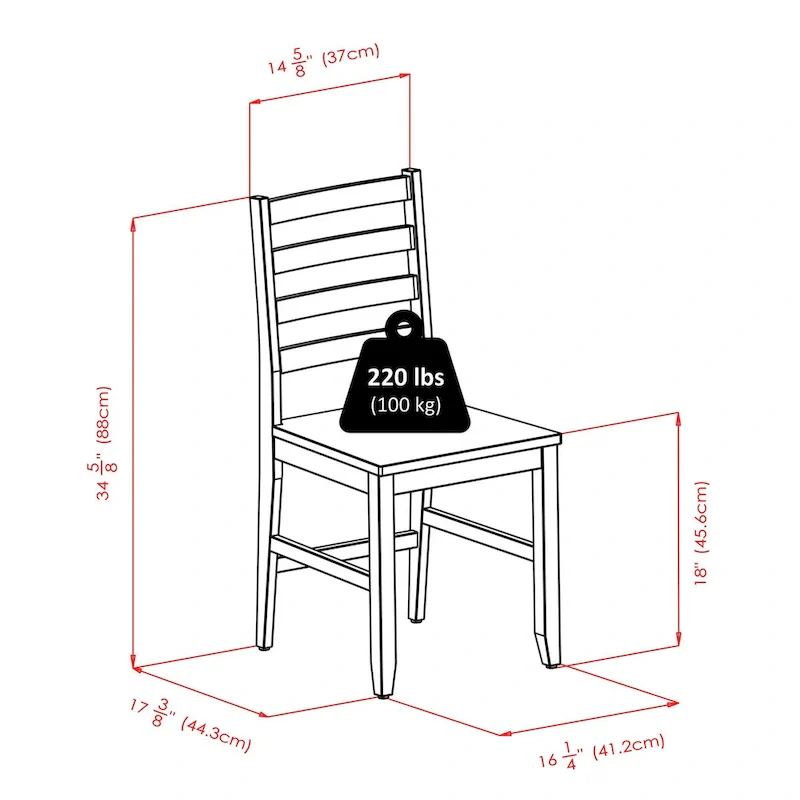 5-Pc Round Drop Leaf Table with Ladder-back Chairs, Walnut